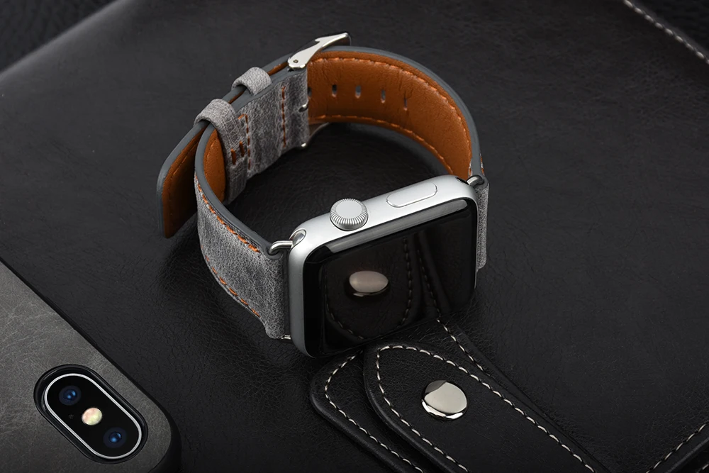KEYSION ремешок из натуральной кожи для часов Apple Watch 38 мм 42 мм серия 1 серия 2 серия 3 винтажный ремешок для часов Apple Watch 1 2 3