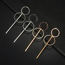 Новые трендовые двойные круглые серьги-кольца золотого и серебряного цвета элегантные круглые серьги для женщин подарок E0204