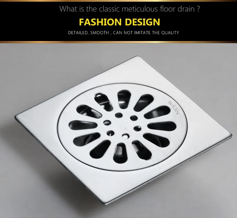 hm Floor Drain Linear Shower Floor Drains Bathroom Shower Drain Cover Stainless Steel SUS304 kitchen Filter Strainer Drainer (9)