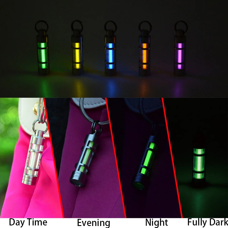 Титановый брелок автоматический светильник Тритий газовая лампа титановый брелок спасательный аварийный светильник s для наружного выживания
