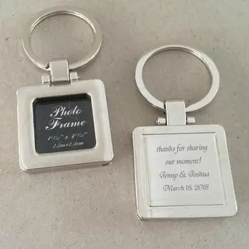 

Personalized Square-Shape Zinc Alloy Stainless Steel Keychains Photo Frame