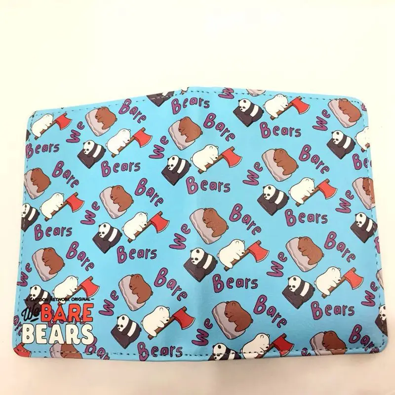 

Lots Style Passport Cover We Bare Bears Leather PU Passport Holder Cover Wallet Cartoon Multi-function travel ID card protector