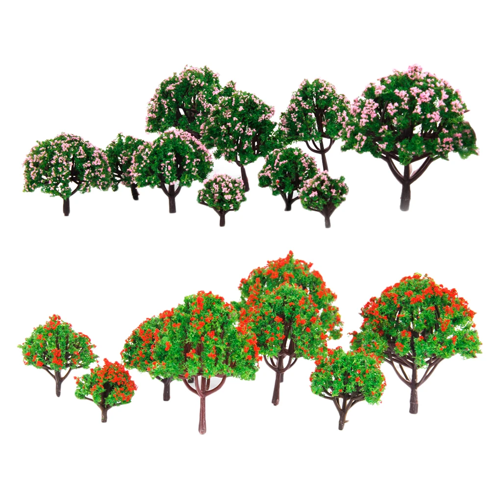 20Pcs Flower Tree Model HO Z N Scale 1/75-500 Layout for Diorama Scenery Building Props