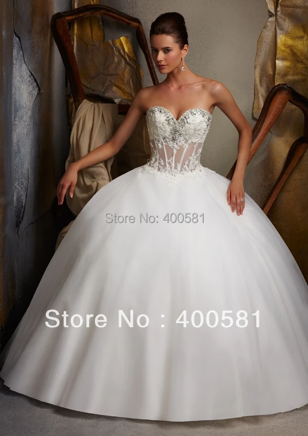 Flashy Sweetheart Crystal Trim Alencon Lace On Tulle Puffy Ball Gown Flashy Sweetheart Crystal Trim Alencon Lace On Tulle Puffy Ball Gown Sweep Train Wedding Dress In Dresses From Weddings Events