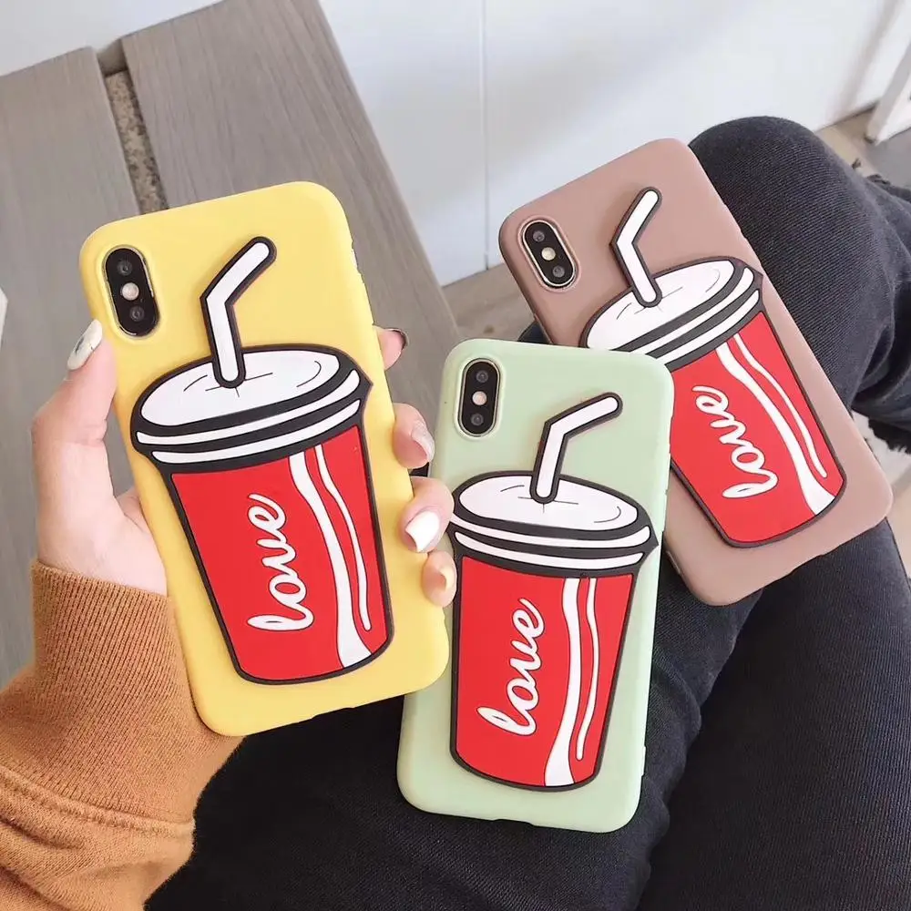 3D Cola Shape Patterned Soft TPU Silicon Case Cover on sfor Samsung A10 A20 A30 A50 M10 Candy Color Matte Skin Phone Coque Funda (5)