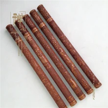 African Rosewood Long Fine Carved Cylinders With Incense Inserted Joss Stick Lie Fragrant Pipe Aloes Cone