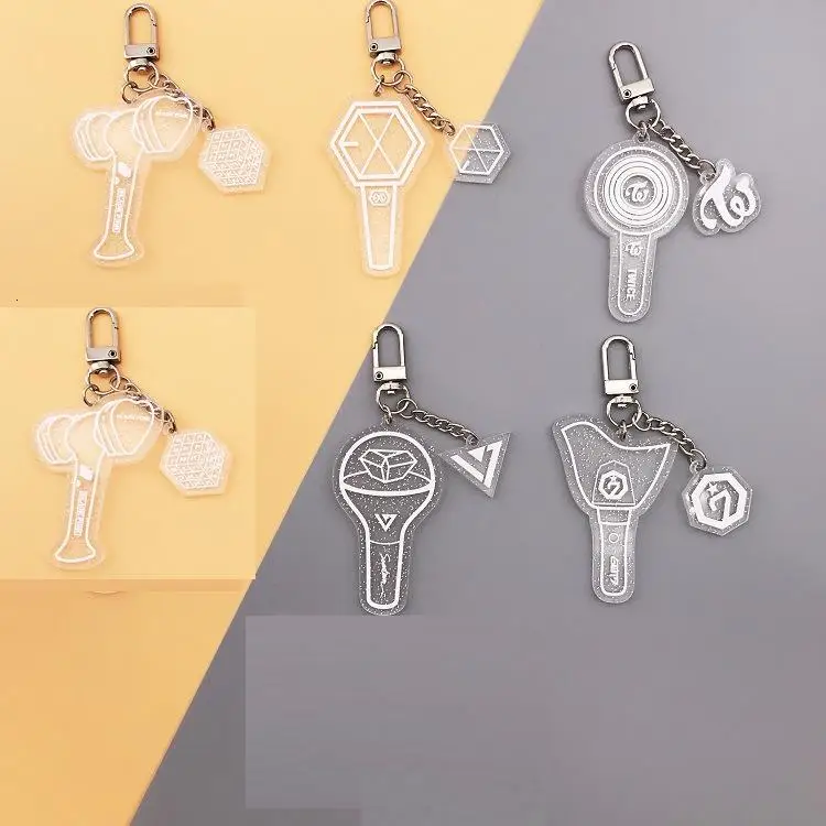 

KPOP Blackpink Got7 TWICE Exo seventeen keychain Light Key Creative key ring key chain keyring Creative Hanging Keyring Acrylic