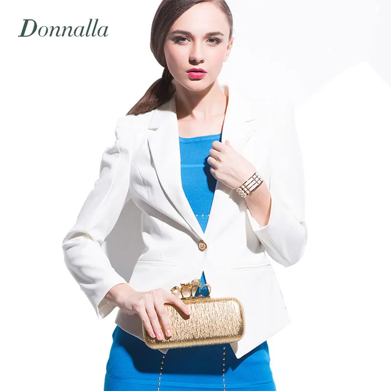 Fashion Winter Casual Women White Blazers and Jackets Female Slim Coat Femme Long Sleeve Feminino Plus Size OL Suit