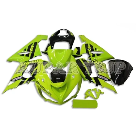 Инъекции полный комплект обтекателя Для Kawasaki ZX-6R ниндзя 2005 2006 ZX6R 05 06 ABS Пластик мотоциклетный кузов блеск зеленый Черные корпуса - Цвет: No Seat Cowl