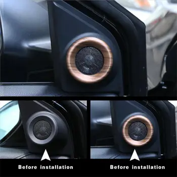 

4PCS Peach Wood Grain Car Inner Door Speaker Cover Trim Suitable For Honda CRV CR-V 2017-2018 Car Styling Decoration Accessories