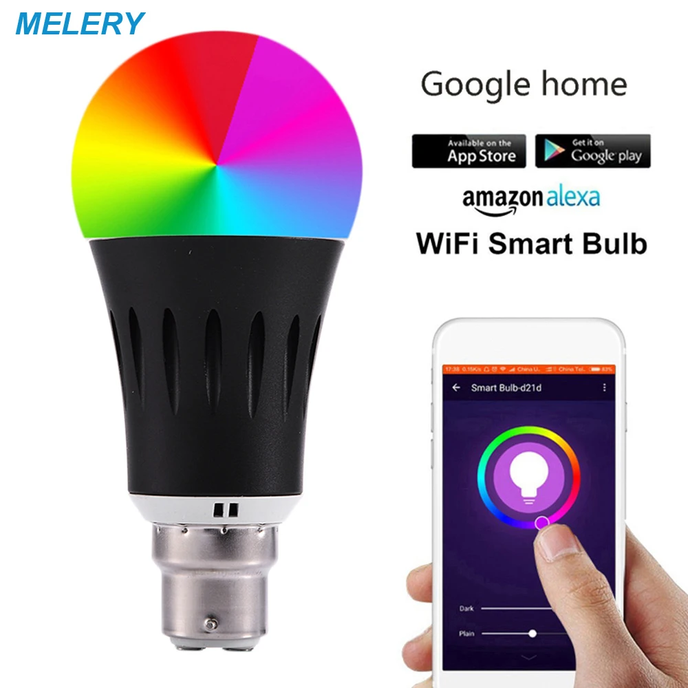 

WiFi Smart LED Lights Bulb B22 Lamp RGB Colour 60W Equivalent Remote Control Homekit Works with Amazon Alexa Google Home,IFTTT