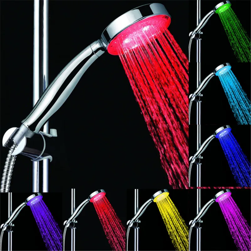 

Supply water power bathroom 7 colors LED Shower gradually fading type with color box 8008-A5