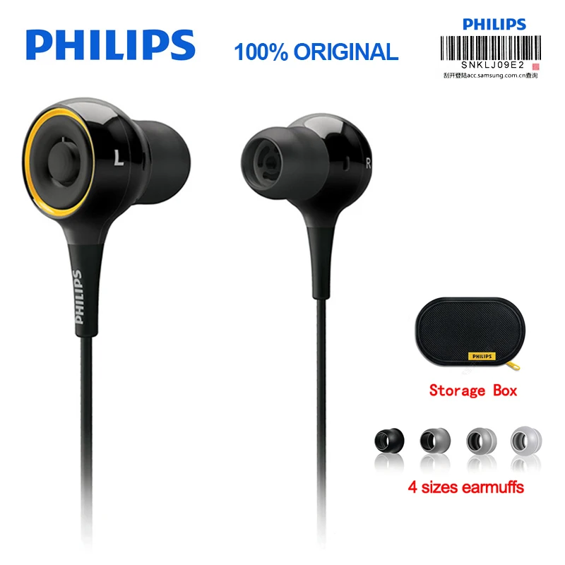 Original Philips SHE6000 Earphone Sport Headset In-Ear Running Earpads for xiaomi Galaxy S9 S9Plus Official Certification