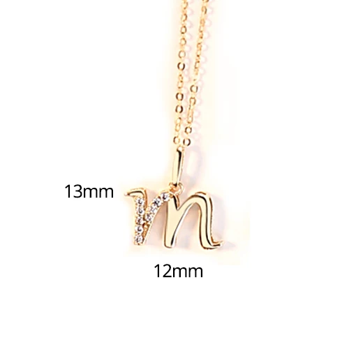 CZCITY ожерелья с подвесками в виде букв Alfabet первоначальное ожерелье 14 К Золотое ожерелье-чокер женское ювелирное изделие Kolye Collier Femme N14120 - Цвет камня: m