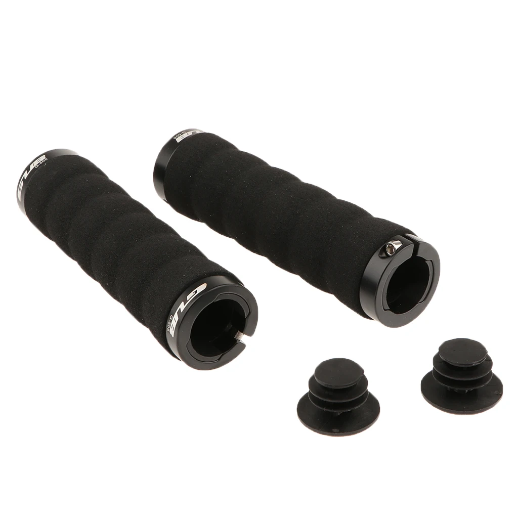 Soft BMX MTB Cycle Road Mountain Bicycle Scooter Bike Handle bar Rubber End Grip with Lock Rings
