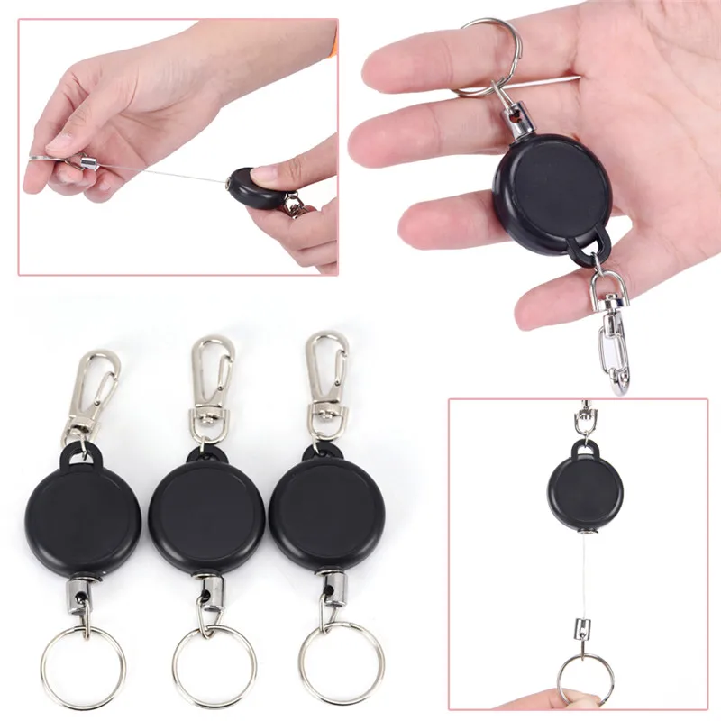 Retractable Mulitifunctional Multicolor Badge Reel Keychain Recoil Yoyo Ski Pass ID Card Holder Keyring Key Chain Steel Cord | Украшения и