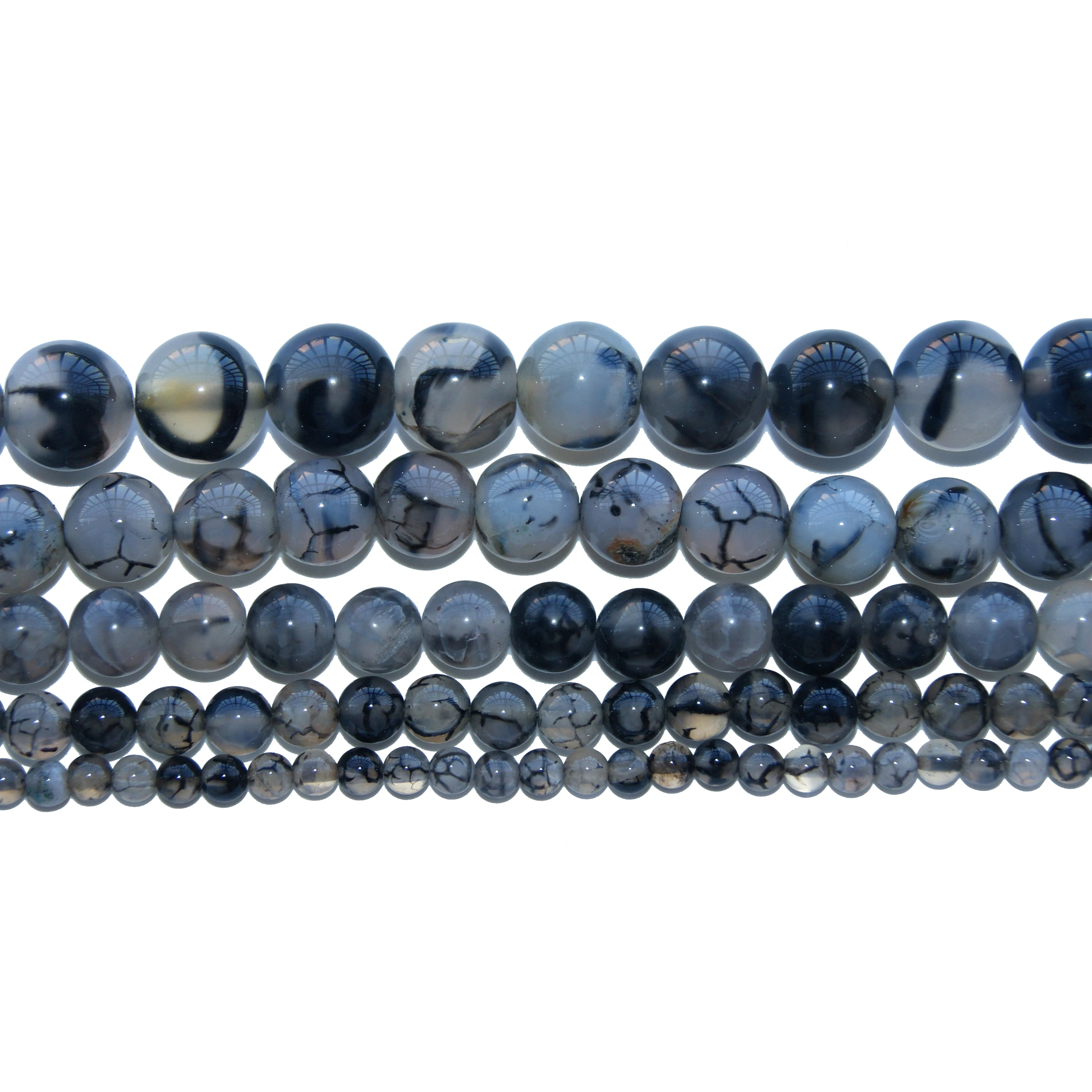 

Wholesale Natural Stone Black Dragon Vein Agates Round Beads 4 6 8 10 12 MM Pick Size For Jewelry Making DIY Bracelet Necklace
