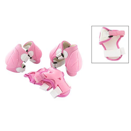 

Hot Kid Knee Elbow Pads Wrist Protector Set For Biking Skating Elastic Kneecap Protection Brace Fastener Guard Sport Elbow Pink