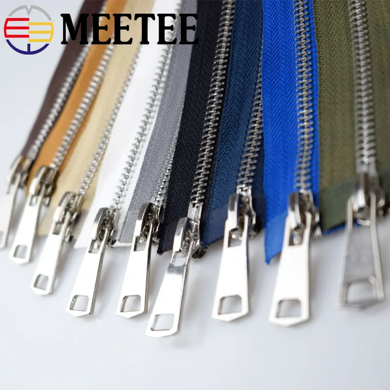 

2pcs Meetee 5# Metal Zipper Double Sliders Opend End Long Zip 120cm Lock for Sewing Down Jacket Clothing Coat Accessories