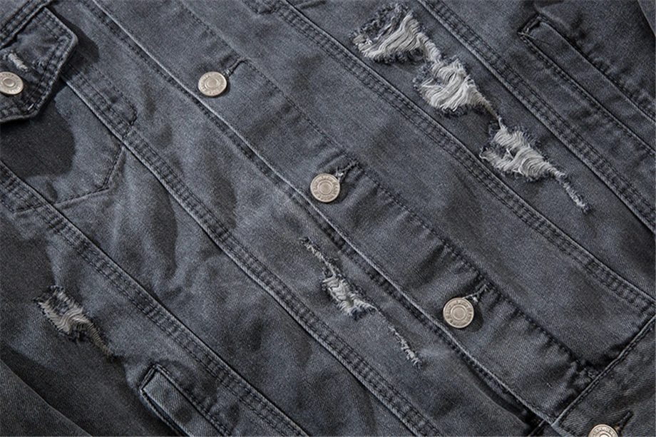 Винтаж Для мужчин джинсовая куртка пальто Демисезонный в стиле «хип-хоп» Повседневное равные джинсы куртки Мужская Уличная пальто HW223