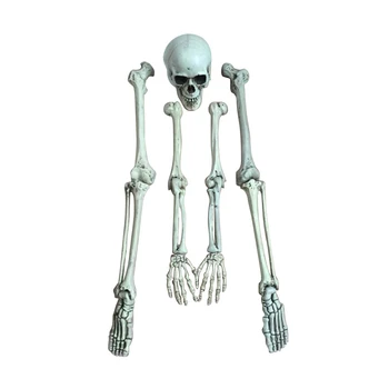 

Simulation Resin Human Skeleton Model Halloween Decoration Statue Haunted House Bar Costume Party Prop Decor