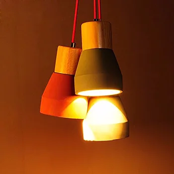 

Modern Wood LED pendant lamps Vintage Loft Pendant Lights Aluminum Suspension luminaire Hanging Lightings Kitchen