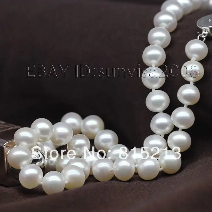 Ddh0012012 AAA+++ 10-11 мм белый Круглый akoya жемчужное ожерелье 14KT золото застежка