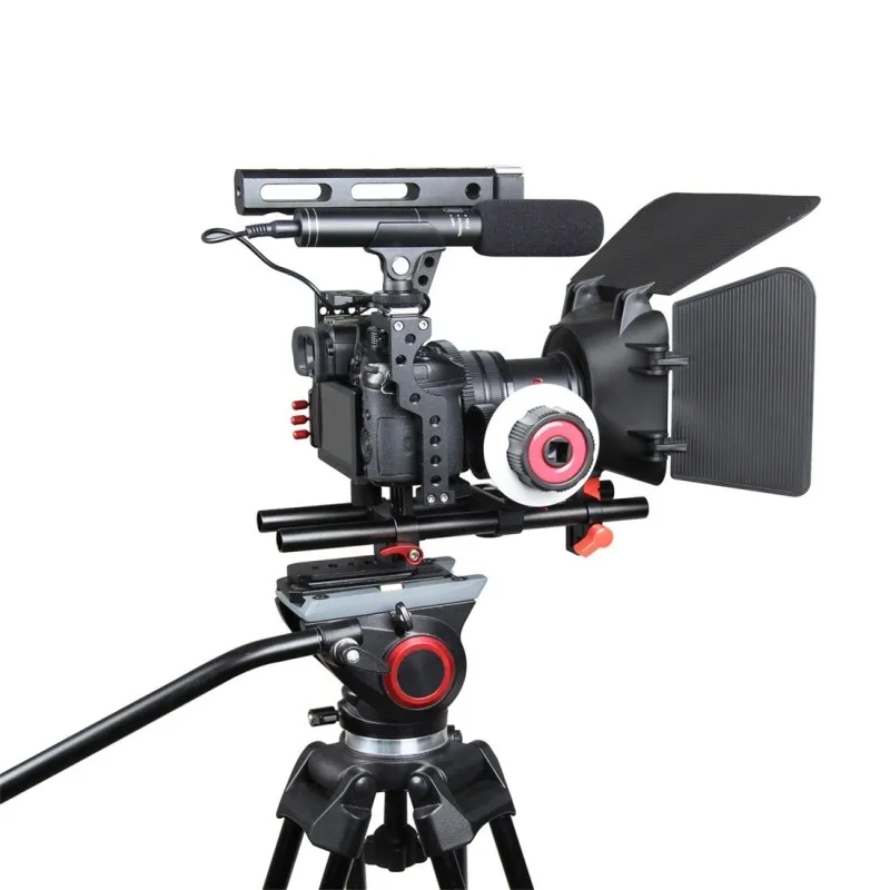 YELANGU Универсальный DSLR установка для плеча стабилизатор видеокамеры клетка/клетка для киносъемки с непрерывным изменением/устройство непрерывного изменения фокусировки камеры для sony A7S/A7/цифрового фотоаппарата Panasonic Lumix GH4