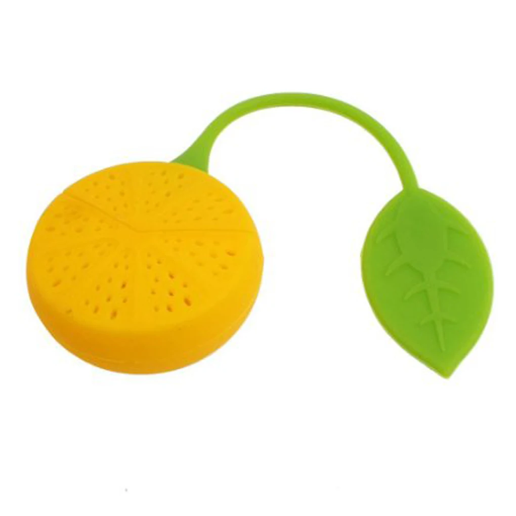 

Lemon Shaped Silicone Perforated Tea strainer Filter Infuser Orange Green