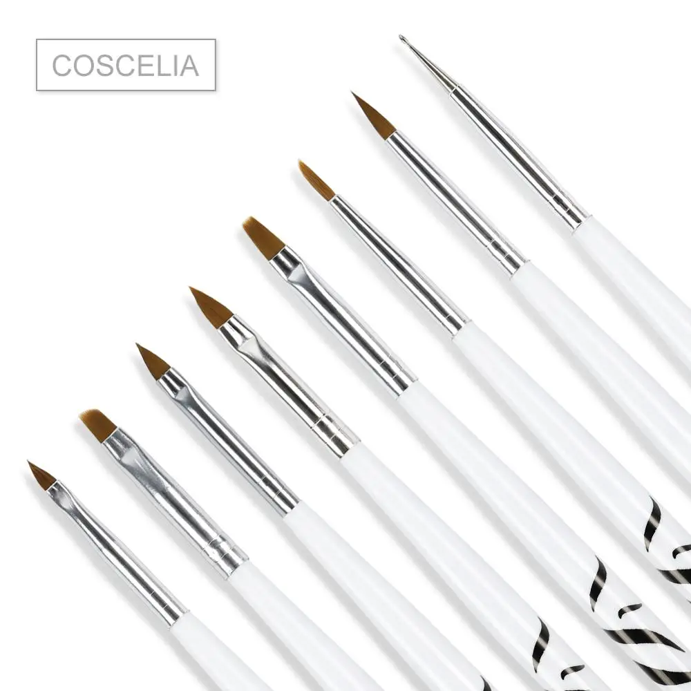 COSCELIA Nail Print Pen Acrylic Nail Kit Art Set UV Gel Brush Nail Art Brushes For Manicure Tool For Nails Tools