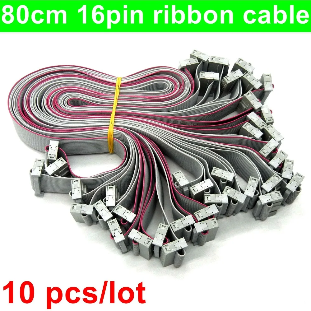 

Free Shipping 80cm 16pin ribbon cable 2.54mm Pitch Extension grey Flat Cable Wires for led display control card 10pcs/lot