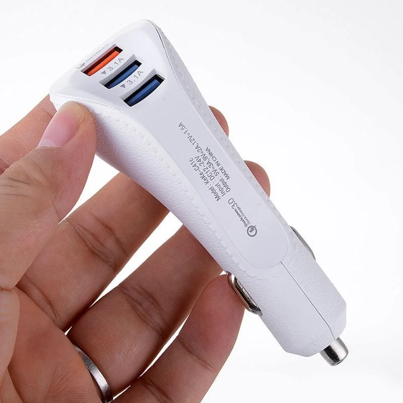 Быстрая зарядка 3 USB Автомобильное зарядное устройство для iPhone X XR XS MAX 8 7 6 6s Plus Автозагрузчик для samsung A70 A50 S10 Plus Cargador USB Coche