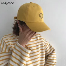 Бейсболка s Женская принт с улыбающимся лицом затенение от солнца Kawaii Регулируемая Повседневная Snapback женская уличная унисекс Высококачественная Кепка