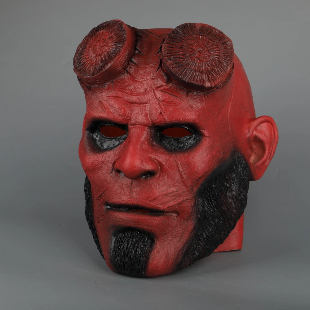 Hellboy Mask Latex Masquerade Carnival Costume Masks Hood Cosplay Mask Halloween Party Prop (17)