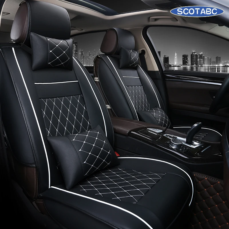 

SCOTABC Automobiles Seat Covers Universal for skoda superb octavia 1 rs yeti fabia Car Seat Cover Full Set Housse Siege Voiture