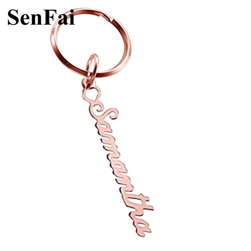 

Senfai Hot Custom Name Keychain Customize Any Font Monogram Key chain for women men girlfriend boyfriend car bag charm bt21 lol