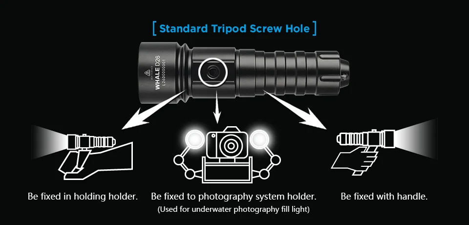 XTAR D26 CREE XM-L U3 светодиодный фонарик 1100 Люмен 4 режима для дайвинга с батареей 1*18650/26650