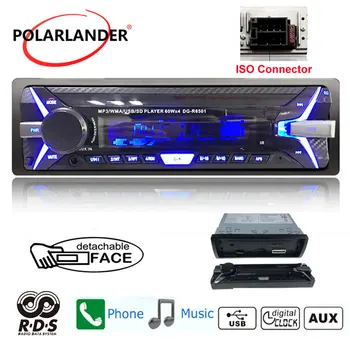 

Newest Bluetooth Audio Stereo FM USB TF SD Card AUX IN Auto radio Car with Remote Control Detachable Panel 1 din RDS+Autoradio