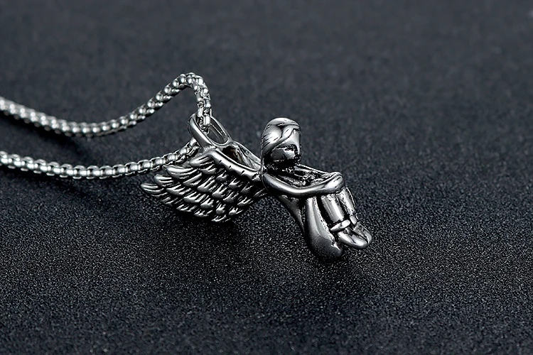 WAWFROK модное серебристое ожерелье с подвеской в виде ангела для женщин, ювелирные изделия из нержавеющей стали
