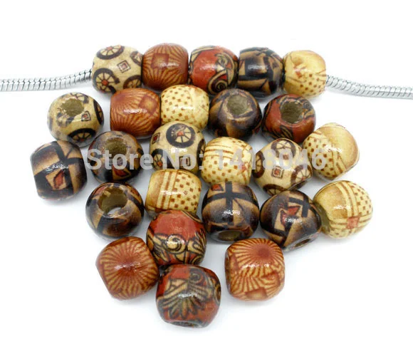 

Wooden Round Ball Big Hole Beads Fit Jewelry Handmake 11x12mm 100pcs MZ0041