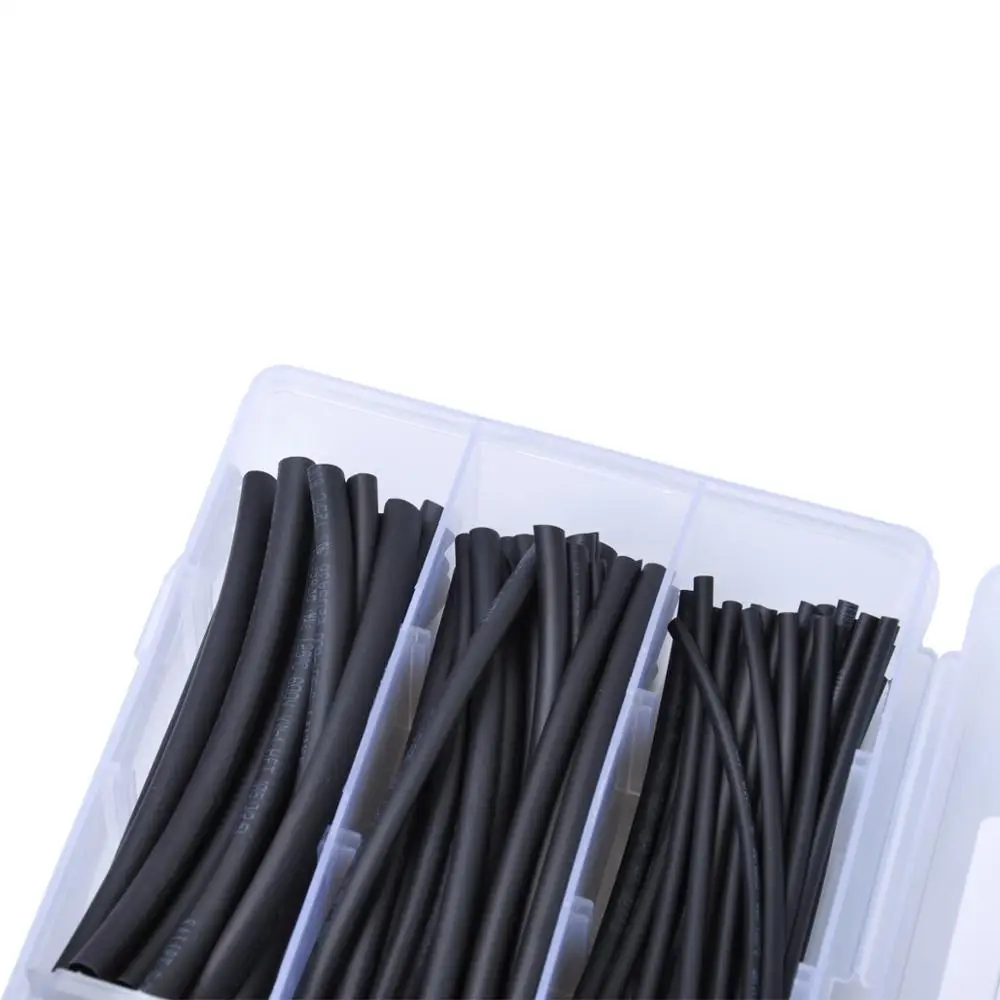 130 pcs Полиолефиновая 2:1 " провода Обёрточная бумага Ассортимент Набор термоусадочная трубка 6 размеров 2,5/3,5/5/7/10/13 мм авто аксессуары