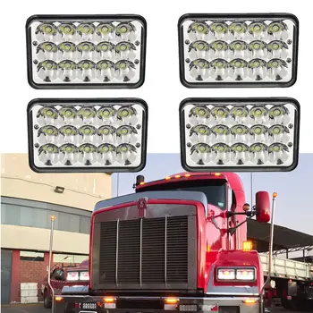 

4pcs Rectangular 4X6 inch LED Headlight 45W Bulb For Peterbilt Kenworth FRELIGHTLINER