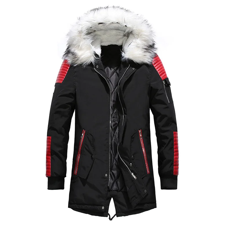 JOOBOX мужская зимняя куртка с большим воротником Mao, мужская длинная одежда с хлопковой подкладкой, теплая утолщенная Мужская молодежная длинная парка - Цвет: 2