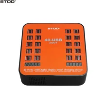 BTOD 40 Ports USB Charger 200W 5V40A Dual LED Display Smart Charging Station For iPhone iPad Samsung Huawei DV Camera AC Adapter