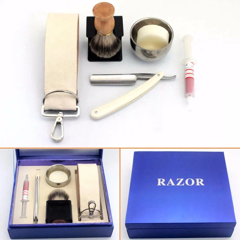 ZY Straight Razor Shave Ready Cut Throat Badger Brush Best Men Shaving