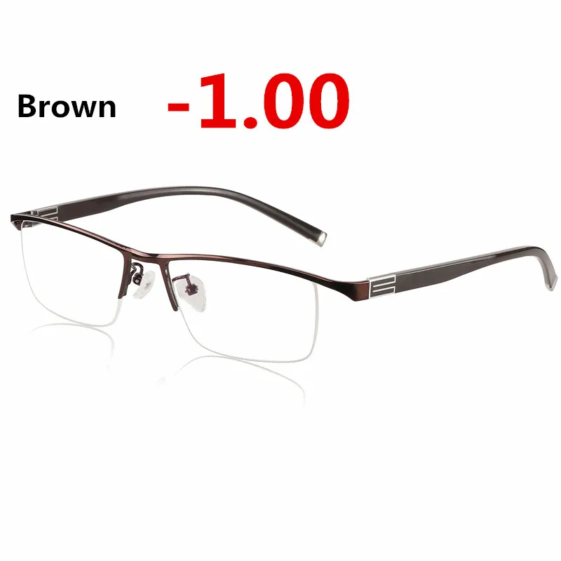 Очки для близорукости, фотохромные очки для мужчин и женщин, очки для близорукости, оправа с цветными линзами, солнцезащитные очки для близорукости, очки-1,0-1,5 - Цвет оправы: Brown -1.00