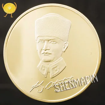 

Turkish President Mustafa Kemal Ataturk Commemorative Coin "Ataturk Father of Turkey" Challenge Coin Turkish Coins Collectibles