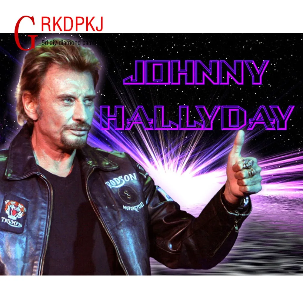 

Full Square 5D DIY Diamond embroidery Superstar Johnny Hallyday Diamond Painting Cross Stitch Mosaic Decor Unfinished painting