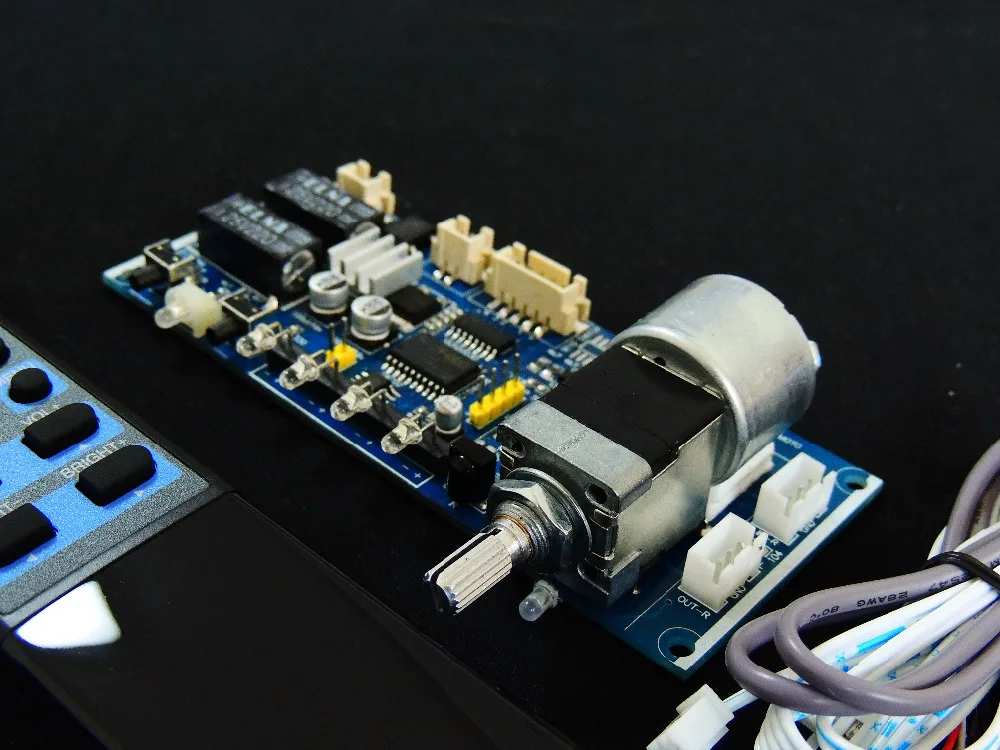 HLJ Remote Control Volume Audio Input Choose Motor Potentiometer Preamp Board
