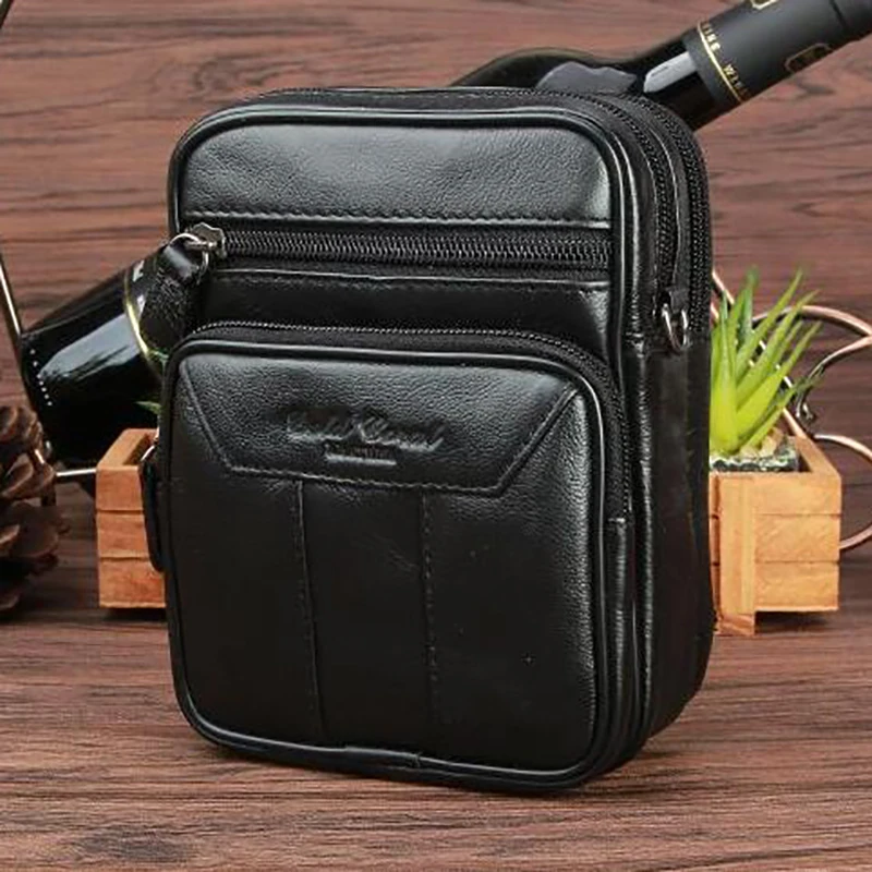 Сумка на одно плечо из натуральной кожи для мужчин забавная поясная сумочка